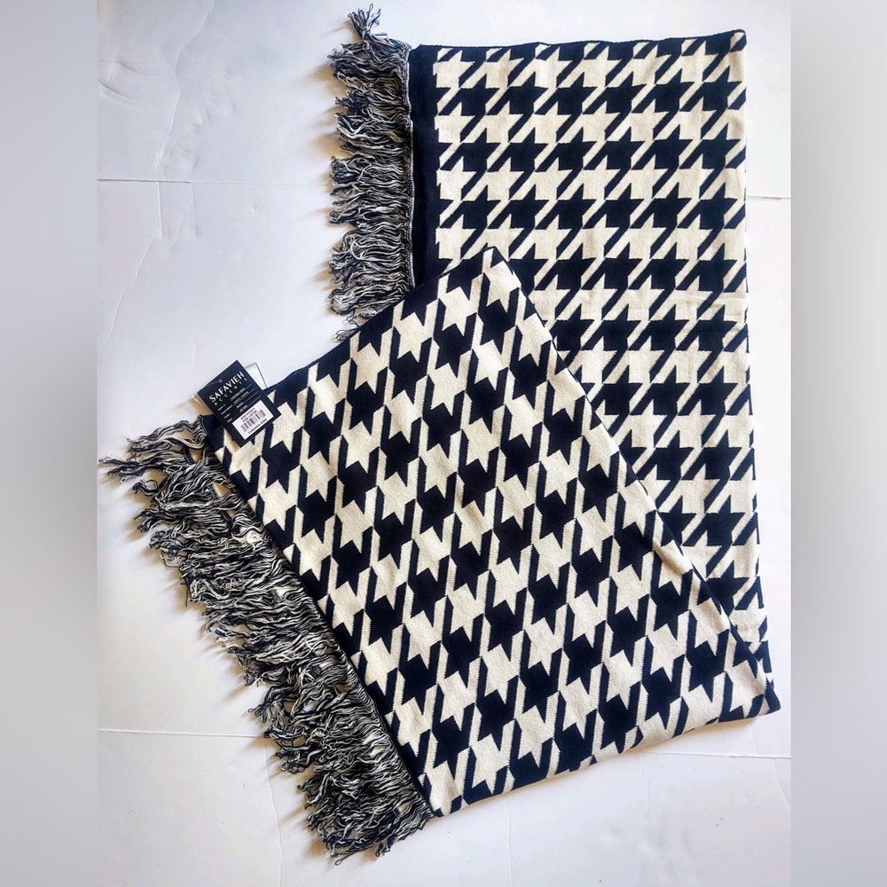 🎁SAFAVIEH Houndstooth Throw Blanket - THR400A-5060 - Cantil Throw - Knit Throw